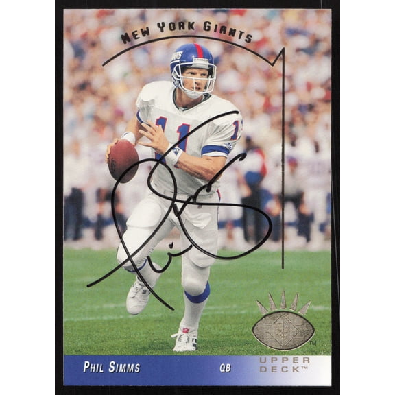 Phil Simms Autographed 1993 Upper Deck SP Card #188 New York Giants SKU #260665