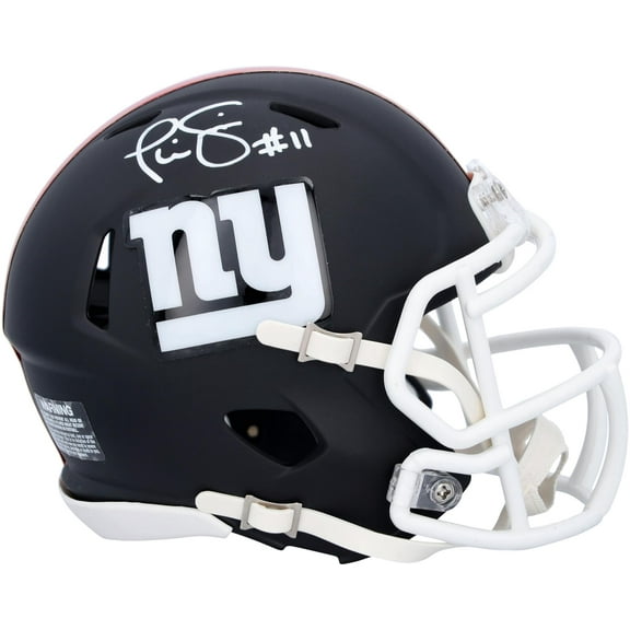 Phil Simms New York Giants Autographed Riddell Black Matte Speed Mini Helmet - Fanatics Authentic Certified