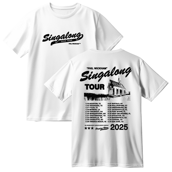 Phil Wickham 2025 Singalong Tour Cotton Tee Women Men Short Sleeve Crewneck Casual Streetwear T-shirt