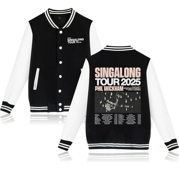 Phil Wickham 2025 Singalong Tour Jackets Cool Baseball Uniform Fashion Baseball Jacket