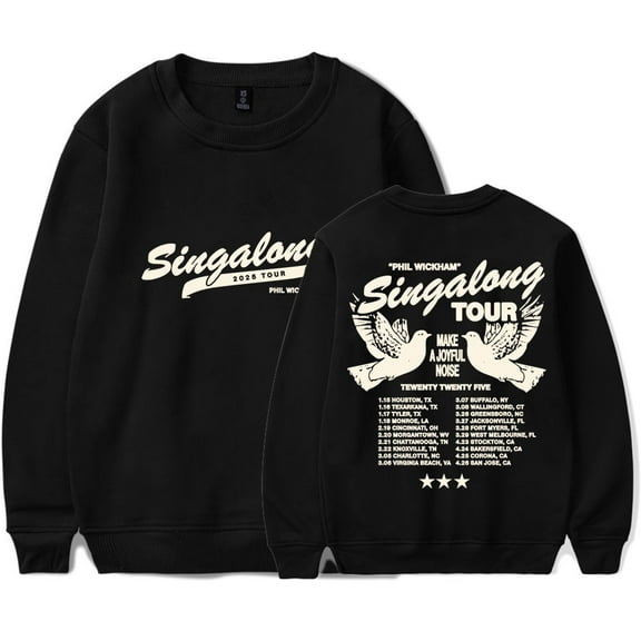 Phil Wickham 2025 Singalong Tour Logo Merch Crewneck Sweatshirts Unisex Fashion Long Sleeve Tee
