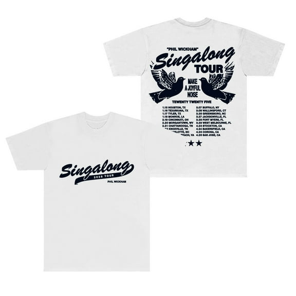 Phil Wickham 2025 Singalong Tour Logo T-Shirts Summer Unisex Fashion Crewneck Short Sleeve Tee