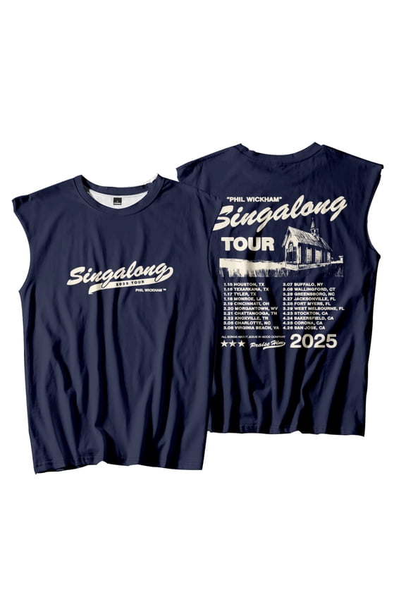 Phil Wickham 2025 Singalong Tour Tank Top Unisex Crewneck Fashion Vest Casual Sleeveless T-shirt