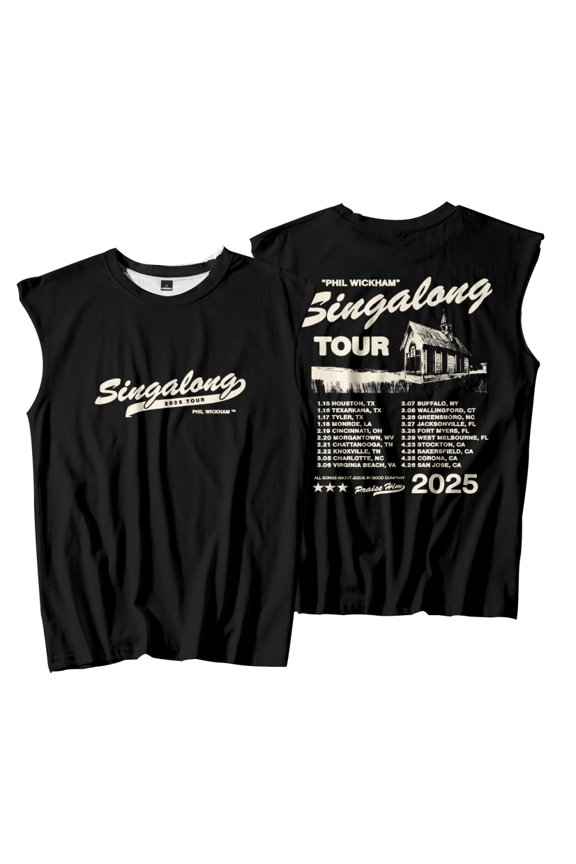 Phil Wickham 2025 Singalong Tour Tank Top Unisex Crewneck Fashion Vest Casual Sleeveless T-shirt