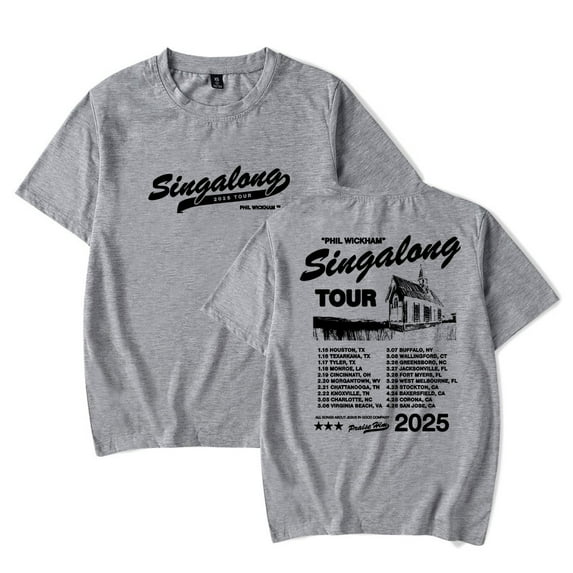 Phil Wickham 2025 Singalong Tour Tee Short Sleeve Crewneck T-shirt Casual Women Men Tops