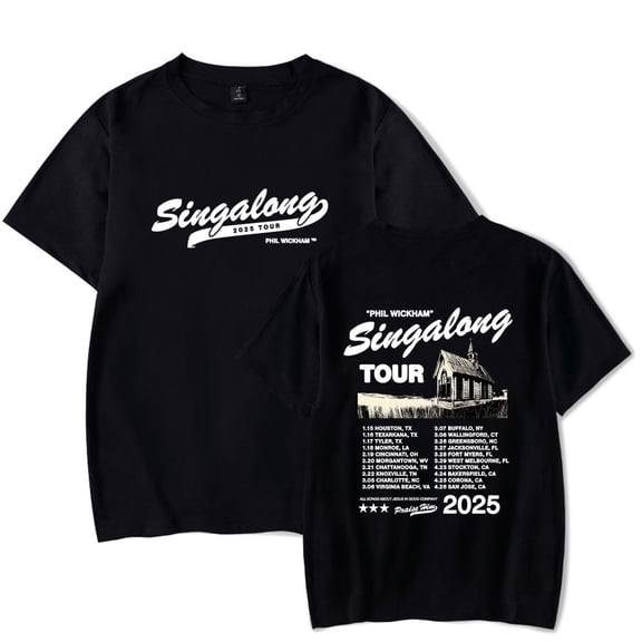 Phil Wickham  2025 Singalong Tour  Tshirt  Short Sleeve Crewneck Tshirt Men/women Concert   Top
