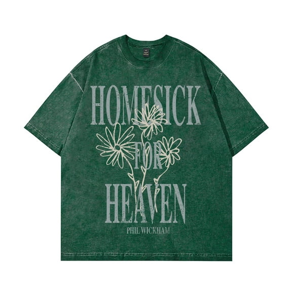 Phil Wickham Heavenward Bloom Washed Cotton Tee Women Men Crewneck Short Sleeve T-shirt