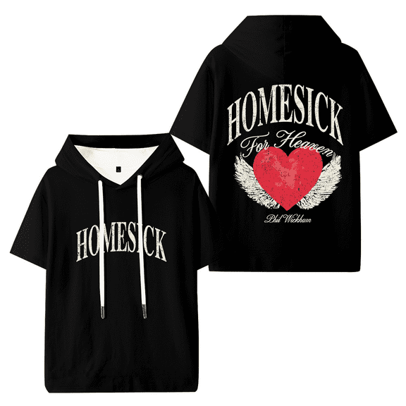 Phil Wickham Homesick For Heaven Heart Ache Hooded T-shirt Women Men Fashion Short Sleeve Tee Casual Streetwear Clothes