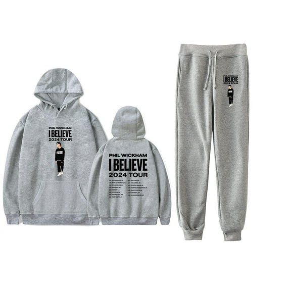 Phil Wickham I Believe 2024 Tour Hoodies Jogger Pant 2 Pieces Sets Unisex Trucksuit