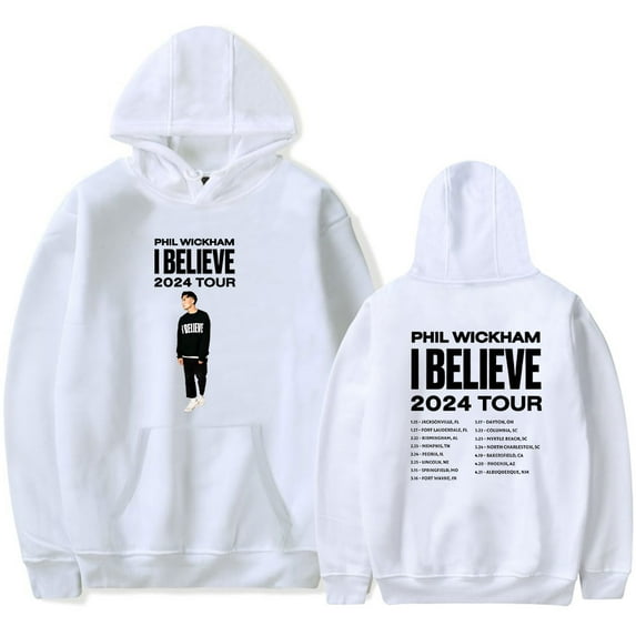 Phil Wickham I Believe Tour Hoodie Long Sleeve Pullover Casual Streetwear Unisex Sweatshirt
