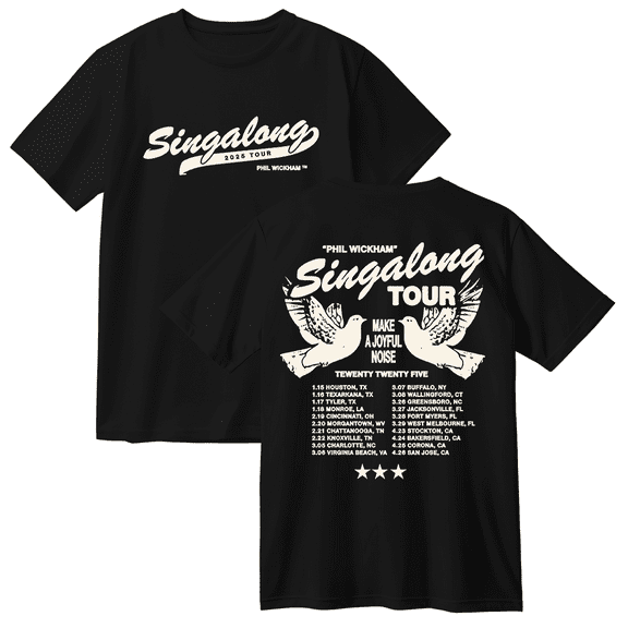 Phil Wickham Singalong Tour 2025 Cotton T-shirt Unisex Short Sleeve Crewneck Casual Fashion Tee