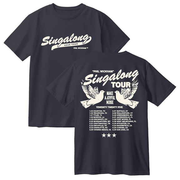 Phil Wickham Singalong Tour 2025 Cotton T-shirt Unisex Short Sleeve Crewneck Casual Fashion Tee