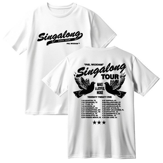 Phil Wickham Singalong Tour 2025 Cotton T-shirt Unisex Short Sleeve Crewneck Casual Fashion Tee
