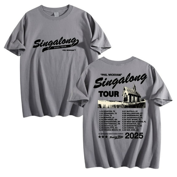 Phil Wickham Singalong Tour 2025 Cotton Tshirt Unisex Short Sleeve Casual Tops Tees