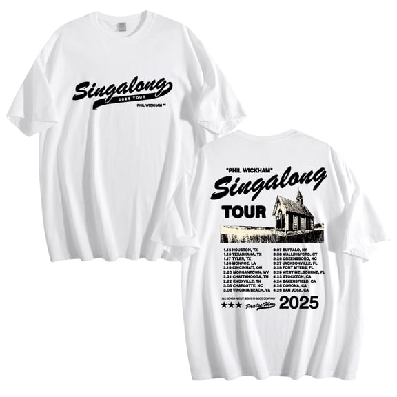 Phil Wickham Singalong Tour 2025 Cotton Tshirt Unisex Short Sleeve Casual Tops Tees