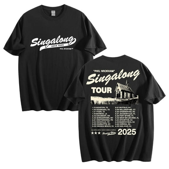 Phil Wickham Singalong Tour 2025 Cotton Tshirt Unisex Short Sleeve Casual Tops Tees