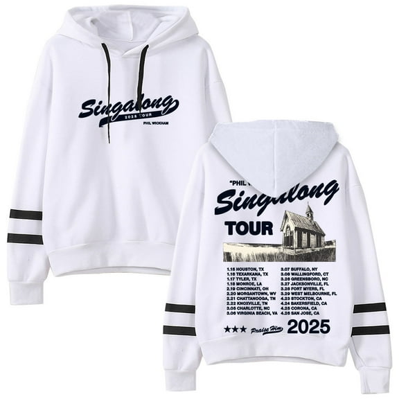 Phil Wickham Singalong Tour 2025 Merch Pullovers Pocketless Parallel Bars Sleeve Streetwear