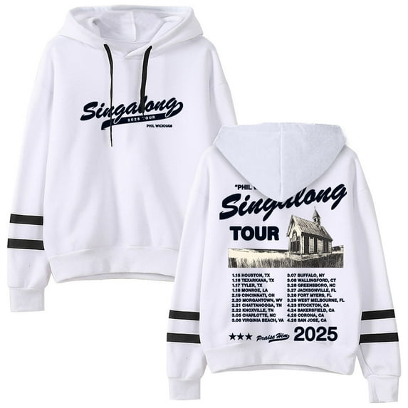 Phil Wickham Singalong Tour 2025 Merch Pullovers Pocketless Parallel Bars Sleeve Streetwear