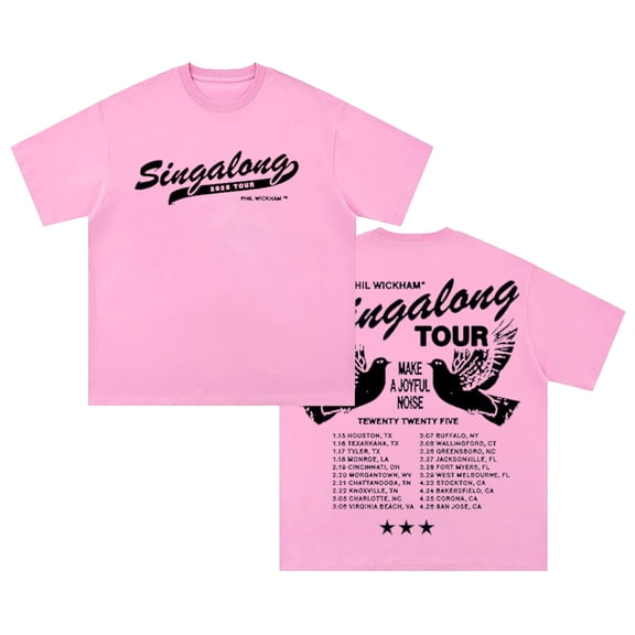 Phil Wickham Singalong Tour 2025 T-shirt Crewneck Short Sleeve Cotton Tee Women Men Streetwear Tops