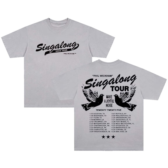 Phil Wickham Singalong Tour 2025 T-shirt Crewneck Short Sleeve Cotton Tee Women Men Streetwear Tops