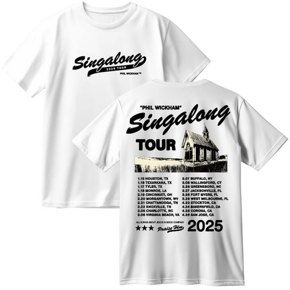 Phil Wickham Singalong Tour Merch Cotton T-Shirt Women Men Casual Crewneck Short Sleeve Tee