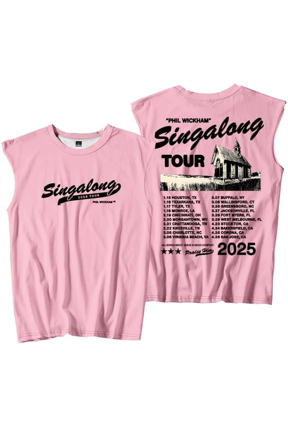 Phil Wickham Singalong Tour Merch Tank Tops Sleeveless Sport Vest Women Men Outdoor Sportwear