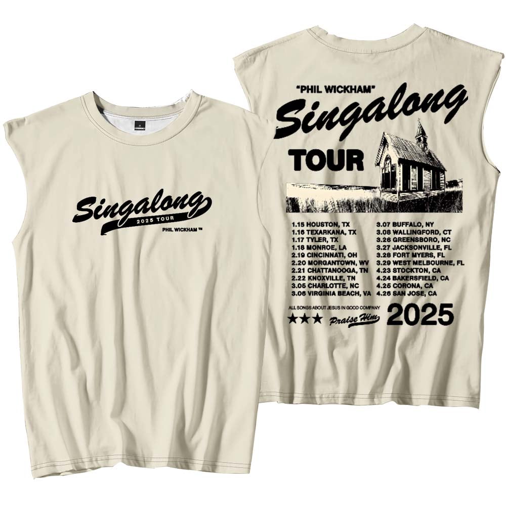 Phil Wickham Singalong Tour Merch Tank Tops Sleeveless Sport Vest Women ...