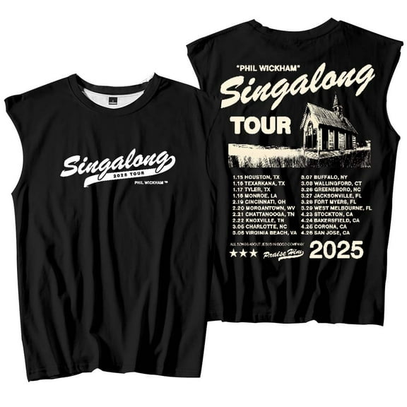 Phil Wickham Singalong Tour Merch Tank Tops Sleeveless Sport Vest Women Men Outdoor Sportwear