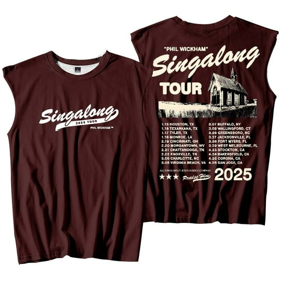 Phil Wickham Singalong Tour Merch Tank Tops Sleeveless Sport Vest Women Men Outdoor Sportwear
