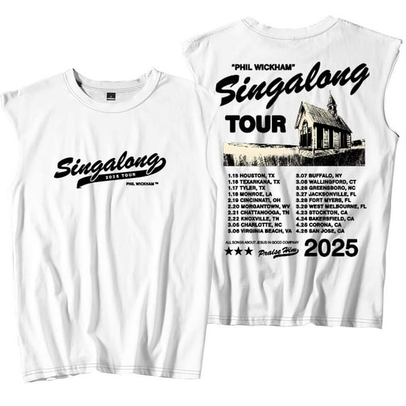 Phil Wickham Singalong Tour Merch Tank Tops Sleeveless Sport Vest Women Men Outdoor Sportwear