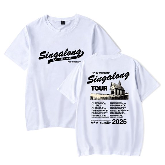 Phil Wickham Singalong Tour T-Shirt Women Men Crewneck Casual Short Sleeve Fashion Tee