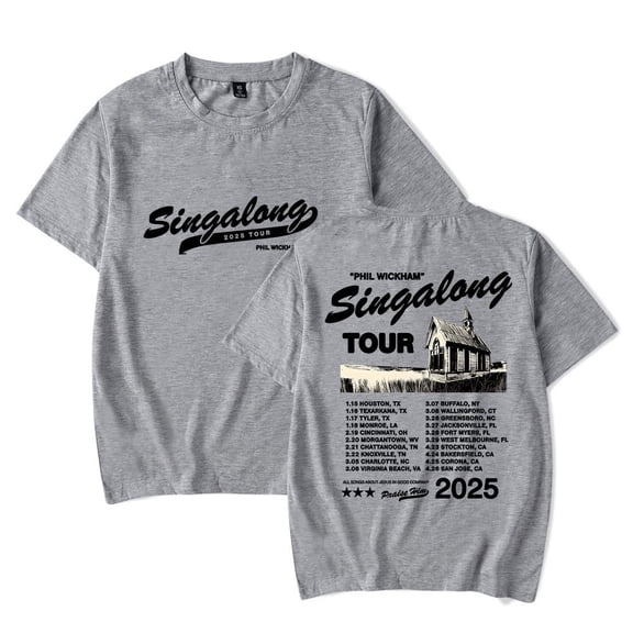 Phil Wickham Singalong Tour T-Shirt Women Men Crewneck Casual Short Sleeve Fashion Tee
