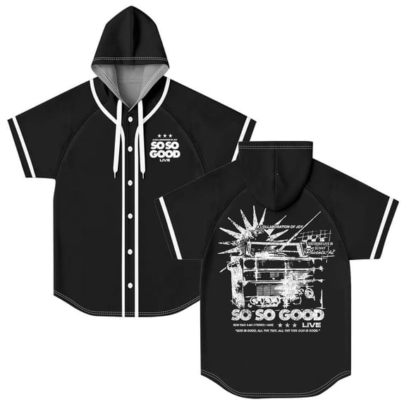 Phil Wickham So So Good Hooded Baseball Jersey Short Sleeve Shirt Women Men Crewneck Tee