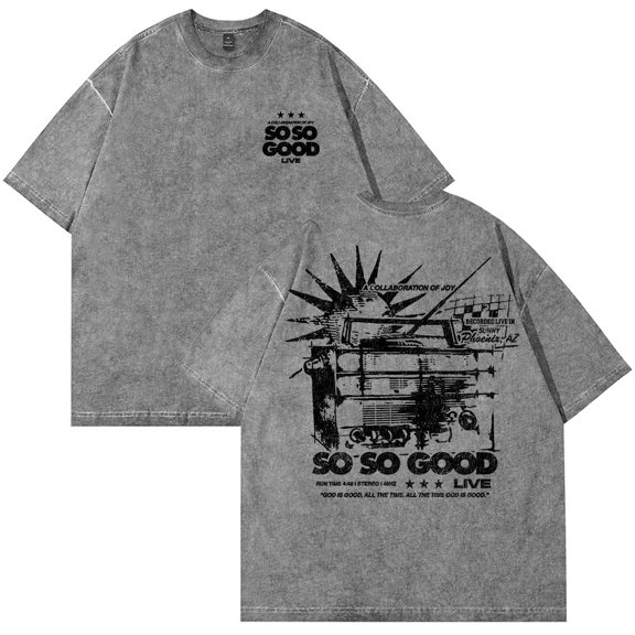 Phil Wickham So So Good T-Shirt Cotton Wash Tee Women Men Short Sleeve Casual Crewneck Tee