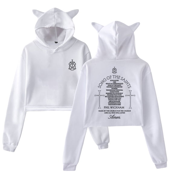 Phil Wickham Song Of The Saints Album Hoodie Cat Ears Crop Top Long Sleeve Streetwear Women's Clothes