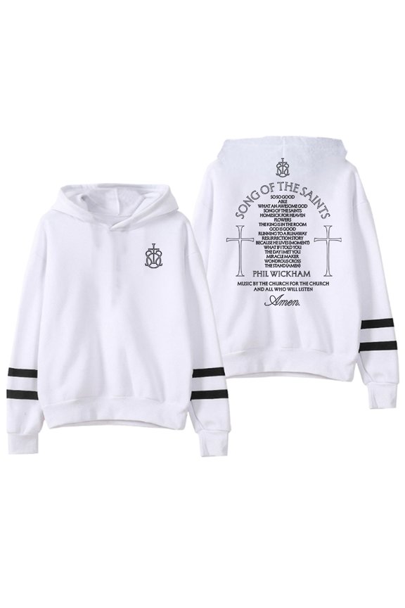 Phil Wickham Song Of The Saints Album Hoodie Pocketless Parallel Bars Sleeve Women Men Hooded Sweatshirt