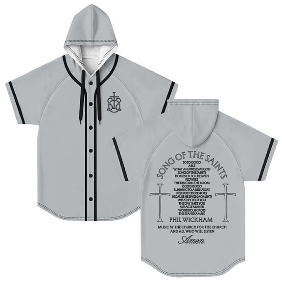 Phil Wickham Song Of The Saints Album Merch Hooded Baseball Jersey Short Sleeve Shirt Women Men Crewneck Tee