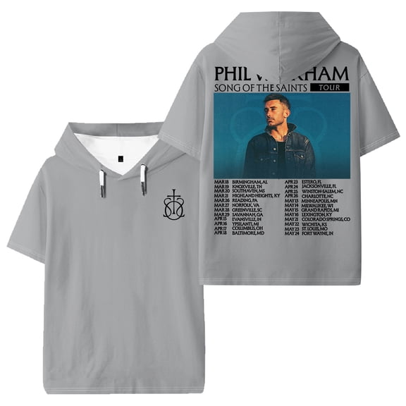 Phil Wickham Song Of The Saints Tour 2026 Hooded T-shirt Short Sleeve Tee Men Women Outdoor Streetwear Tops