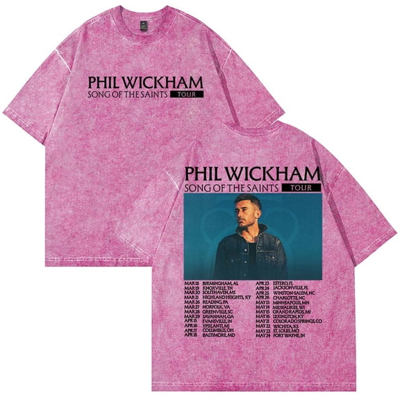 Phil Wickham Song Of The Saints Tour 2026 Merch T-Shirt Cotton Wash Tee Women Men Short Sleeve Casual Crewneck Tee