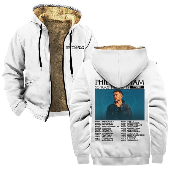 Phil Wickham Song Of The Saints Tour 2026 Merch Zipper Hoodies Women Men Jacket Parkas Long Sleeve Fashion Streetwear Coat