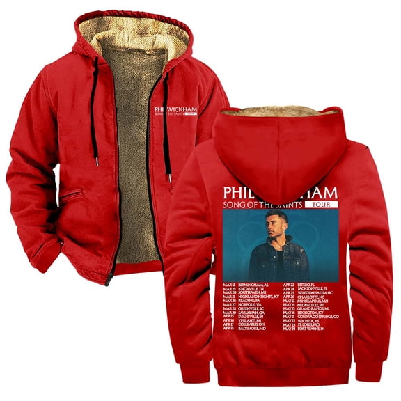 Phil Wickham Song Of The Saints Tour 2026 Merch Zipper Hoodies Women Men Jacket Parkas Long Sleeve Fashion Streetwear Coat