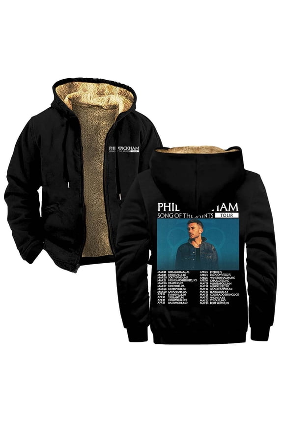 Phil Wickham Song Of The Saints Tour 2026 Merch Zipper Hoodies Women Men Jacket Parkas Long Sleeve Fashion Streetwear Coat