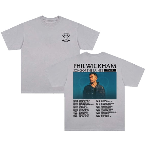 Phil Wickham Song Of The Saints Tour 2026 T-shirt Crewneck Short Sleeve Streetwear Women Men Cotton Tee