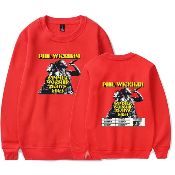 Phil Wickham Summer Worship Nights 2025 Merch Long Sleeve Crewneck Sweatshirt For Men/Women Fashion Streetwear