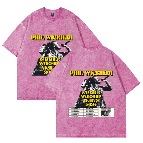 Phil Wickham Summer Worship Nights 2025 T-Shirt Cotton Vintage Wash Tee For Women/Men Short Sleeve Tshirt Streetwear
