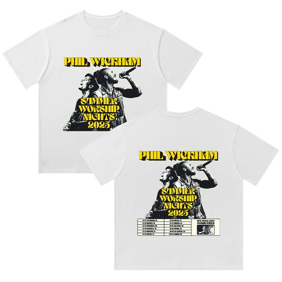 Phil Wickham Summer Worship Nights 2025 T-Shirt Cotton Vintage Wash Tee For Women/Men Short Sleeve Tshirt Streetwear