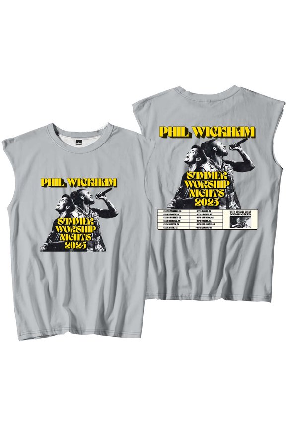 Phil Wickham Summer Worship Nights Tour Merch Tank Tops Sleeveless Sport Vest Women Men Outdoor Sportwear