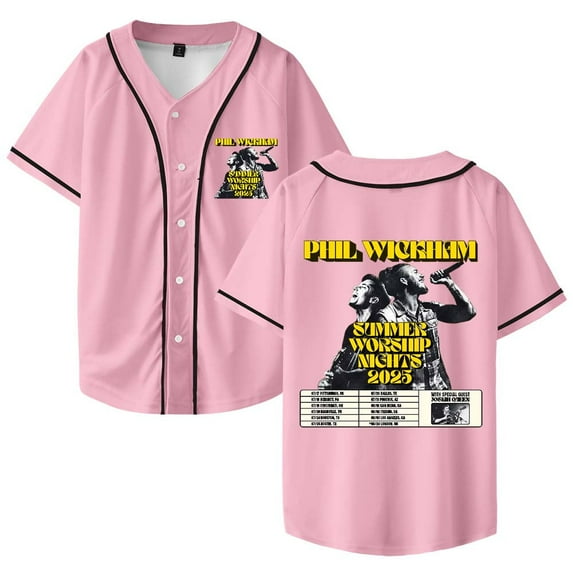 Phil Wickham Worship Nights Tour 2025 Merch Baseball Jacket Cool V-neck Short Sleeve Unisex Streetwear