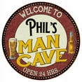 thumbnail image 1 of Phil's Man Cave 12" Round Metal Sign Kitchen Bar Wall Décor 200120035104, 1 of 1