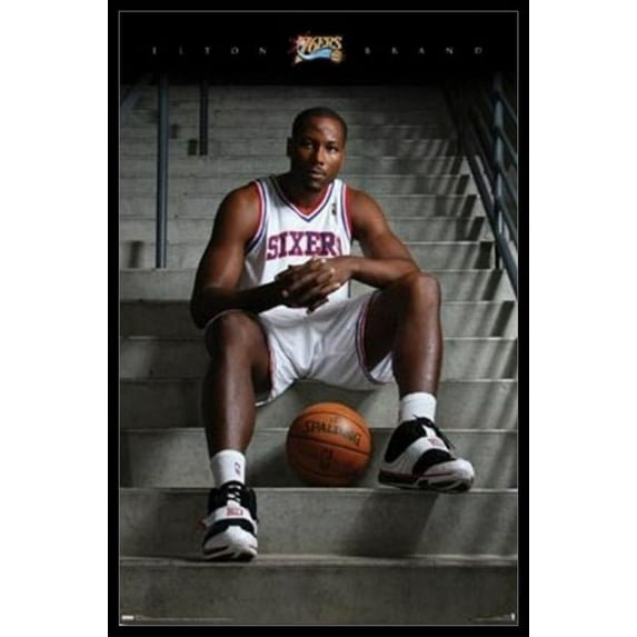 Philadelphia 76er's - Elton Brand - 08 Laminated & Framed Poster Print (24 x 36)